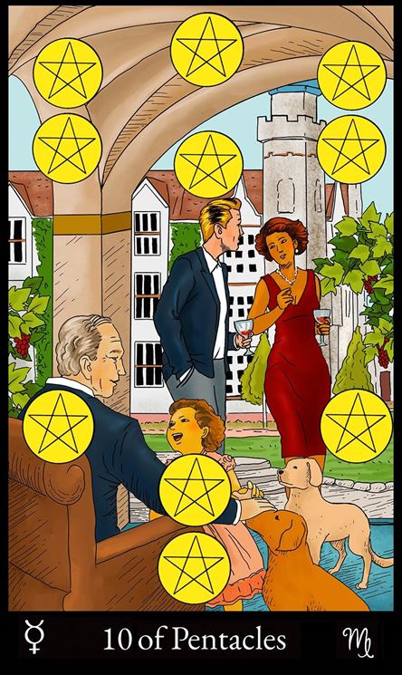 10 of Pentacles Meanings & Reversed Tarot Card Readings