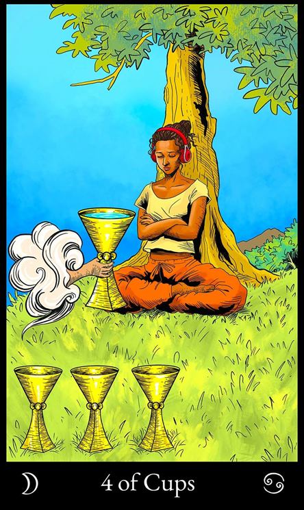 4 of Cups - Cultivating Mindful Observation and Serenity